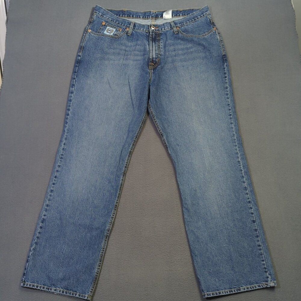 Cinch Jeans Mens 40x34 Fits 39x33 Blue Western Denim White Label Straight Cowboy